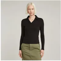 G-Star Polo Slim Langarm-t-shirt - Dark Black - M