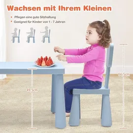 Costway Kindersitzgruppe 3 tlg. Kunststoff blau/weiß