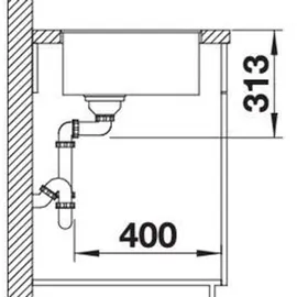 Blanco Subline 400-F cafe + Handbetätigung + InFino