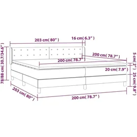 vidaXL Boxspringbett 200 x 200 cm Weiß