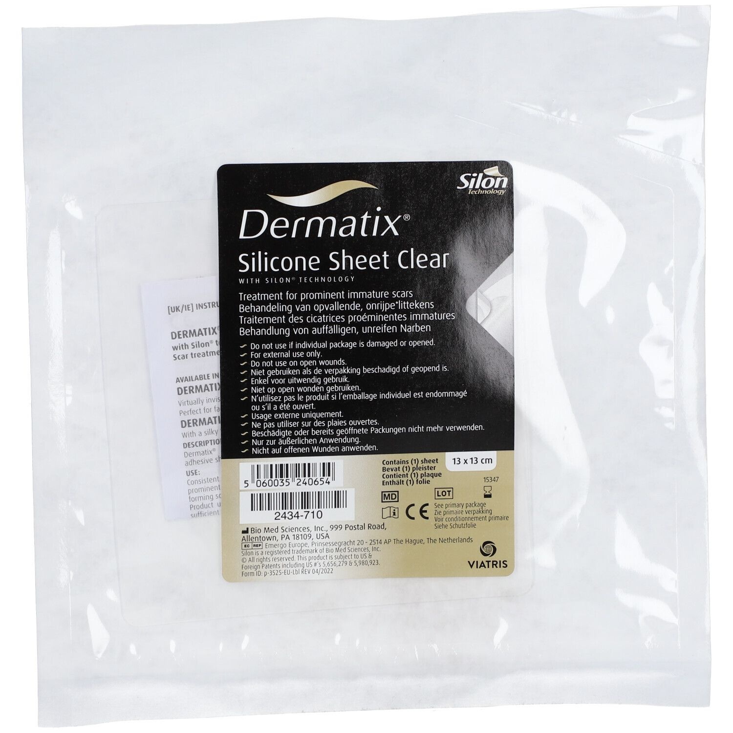 Dermatix® Silikon Pflaster 13 x 13 cm transparent