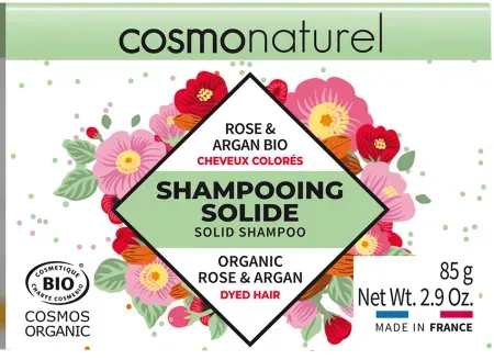 Cosmo Naturel Festes Shampoo Für Gefärbtes Haar Rose Argan Bio 85g
