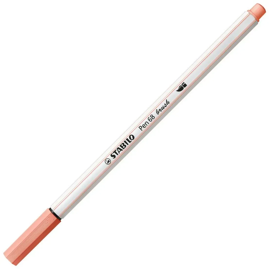 Premium-Filzstift mit Pinselspitze für variable Strichstärken - STABILO Pen 68 brush - Einzelstift - apricot 568/26