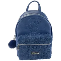 Lilo & Stitch Rucksack Plush Front, Disney Offiziell Lizenziert Mini Backpack blau