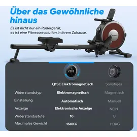 Merach Klappbares magnetisches Rudergerät – leise, 16 Stufen Widerstand, Bluetooth-App - Tablet-Halter, LCD-Display, bis 158 kg,