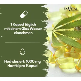 Exvital Hanföl Kapseln hochdosiert 1000 mg 365 St.