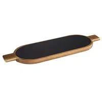 APS Servierbrett 2-tlg. Holz 40 x 15 cm Braun/Schwarz