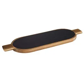 APS Servierbrett 2-tlg. Holz 40 x 15 cm Braun/Schwarz