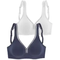 PETITE FLEUR T-Shirt-BH Damen marine+weiß Gr.80E