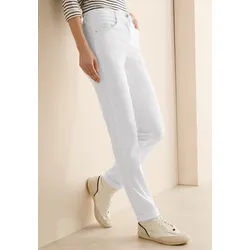 Slim-fit-Jeans CECIL "Style Toronto", Damen, Gr. 32, Länge 32, weiß, Denim/Jeans, Obermaterial: 97% Baumwolle, 3% Elasthan, unifarben, casual, slim fit knöchellang, Jeans, im Five-Pocket Style