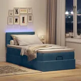 vidaXL Ottoman-Bett mit Matratze Dunkelblau 100x200 cm Samt