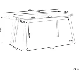 Beliani MADOX 150/190 x 75 x 90 cm braun