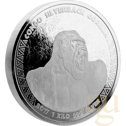 1 Kilogramm Silbermünze Afrika Kongo Silberrücken Gorilla 2017