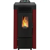 STUFE A PELLET ITALIA Niagara 9 KW - Pelletöfen Effizienz 91% Heizt 80m2 Autonomie 21 Std Programmierbar 5 Geschwindigkeiten und Kräfte 24 Monate Garantie Rot