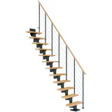 DOLLE Mittelholmtreppe Dublin buchenholz, 13 Stufen: bis 315cm Raumhöhe - grau