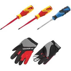 Gedore Set VDE, 3K Schraubendreher, RED Mechaniker-/Montagehandschuhe