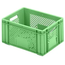 PROREGAL 10x Eurobehälter Obst- und Gemüsekasten | HxBxT 19x30x40cm | 18 Liter | Grün | Obst-Gemüsekiste, Obstkorb, Transportbox