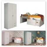 Parisot Jugendzimmer-Set Milky 14«, - halbhohes Hochbett und Kleiderschrank),