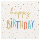 Papstar Servietten, 3-lagig 1/4-Falz 33 cm x 33 cm `Happy Birthday`