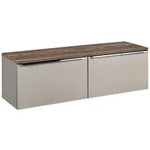 Lomadox Badmöbel Waschtisch Unterschrank Set, 160cm Waschbeckenschrank, Taupe mit Vintage Oak Eiche Nb., 4 Softclose-Schubkästen, B/H/T ca. 160,4/48,5/46 cm