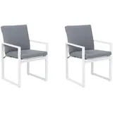 Beliani Gartenstuhl 54 x 89 x 51 cm grau 2 St.