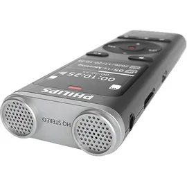 Philips DVT2075 Diktiergerät, metallisches Graphitgrau, mattes Schwarz, Silber