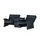HIMOLLA Trapezsofa Leder 3-Sitzer Blau