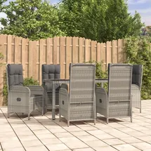 vidaXL Garten-Essgruppe 7-tlg. Grau