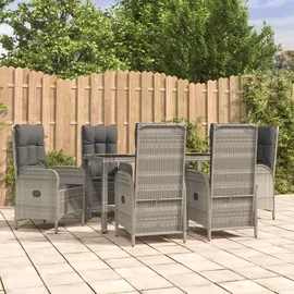 vidaXL Garten-Essgruppe 7-tlg. Grau