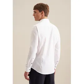 Seidensticker Businesshemd "Schwarze Rose", Herren, Gr. L (41), verlängerte Ärmellängen, weiß, 100% Baumwolle, unifarben, tailored fit, 2-Knopf-Manschette, Hemden, Shaped 1/1 Extra lang Kentkragen Uni