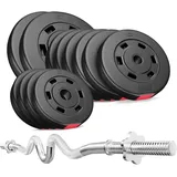 Set aus Verbundgewichten Langhantel Hop-Sport Premium 67kg schwarz 67 kg