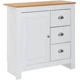 KADIMA DESIGN Moderne Schubladenkommode 79 x 81 x 35 cm Eiche-Finish / Weiß