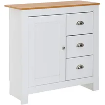 KADIMA DESIGN Moderne Schubladenkommode 79 x 81 x 35 cm Eiche-Finish / Weiß