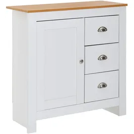 KADIMA DESIGN Moderne Schubladenkommode 79 x 81 x 35 cm Eiche-Finish / Weiß