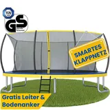 Zero Gravity Gartentrampolin 457 x 305 cm inkl. Leiter und Bodenanker Blau