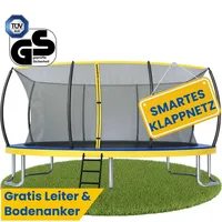 Zero Gravity Gartentrampolin 457 x 305 cm inkl. Leiter und Bodenanker Blau