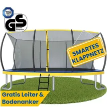 Zero Gravity Gartentrampolin 457 x 305 cm inkl. Leiter und Bodenanker Blau
