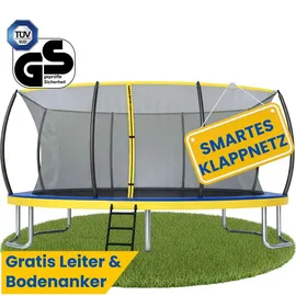 Zero Gravity Gartentrampolin 457 x 305 cm inkl. Leiter und Bodenanker Blau