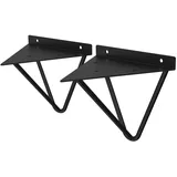 ML-Design 2 Stück Regalhalterung 160 mm Schwarz Dreieckige Schwebe Regalwinkel