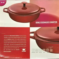 King Eisenguss Bräter Rund / Rot