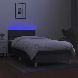 vidaXL Boxspringbett 100 x 200 cm Dunkelgrau