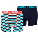 Puma BASIC BOXER Printed Stripes 2P in Fluo Red / Blue | Gr.: 164