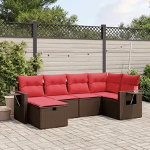 vidaXL Gartensofa-Set 6-tlg. braun
