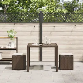 vidaXL Gartenhocker mit Kissen 40 x 40 x 43 cm braun 2 St.