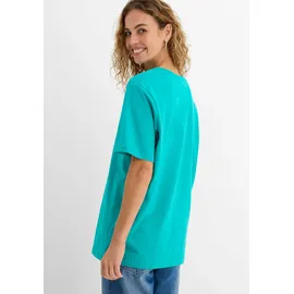 bonprix Longshirt (5er-Pack), grün, Gr.44/46 (L), Bequemes weites Long-Shirt, nicht meliert: 100% Baumwolle,