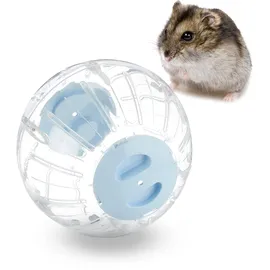 Relaxdays Hamsterball, Ø 18,5 cm, Laufkugel für Hamster & Mäuse, Kunststoff, Nagerspielzeug zum Laufen, transparent/blau