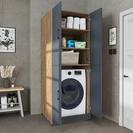 roomart Dora Waschmaschinenschrank 70 x 73,8 x 0 cm Anthrazit/Eiche