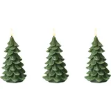 Beliani LED Kerzen 3er Set Veloura 16 cm Grün