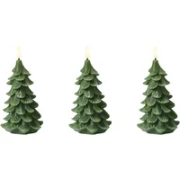 Beliani LED Kerzen 3er Set Veloura 16 cm Grün
