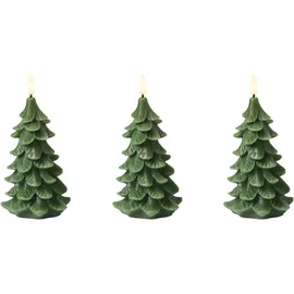 Beliani LED Kerzen 3er Set Veloura 16 cm Grün